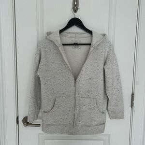 Madewell MWL Cotton Blend Speckled Zip Up Hoodie